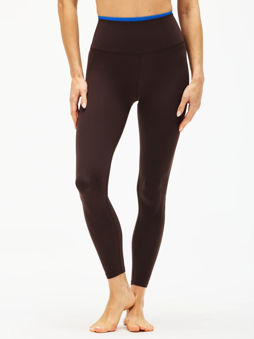 Splits59 Women's Small Dark Chocolate Dual High Waist Airweight Leggings E17-1